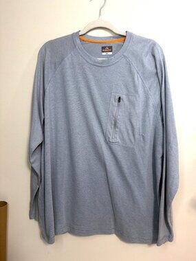 Ridgecut Mens XL Long Sleeve Crewneck Shirt With Zipper Pocket Extra Large Athle